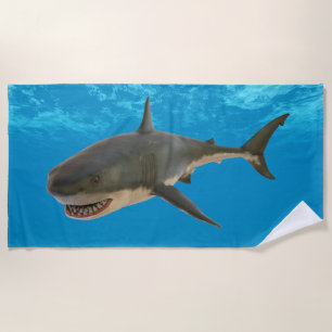 White shark beach towel