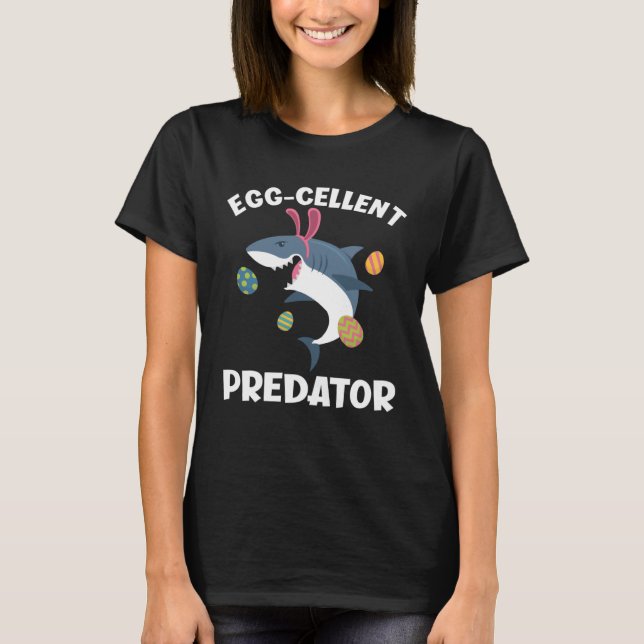 White Shark Bunny Egg Cellent Predator Easter T-Shirt (Front)