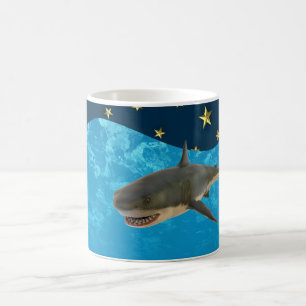 White shark coffee mug