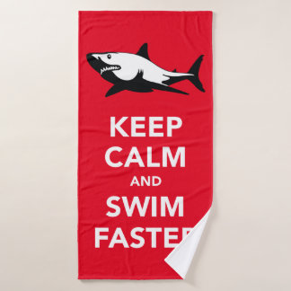 White Shark + Keep calm & swim faster Bath Towel