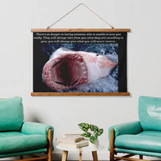 White Shark Rows of Teeth Hanging Tapestry