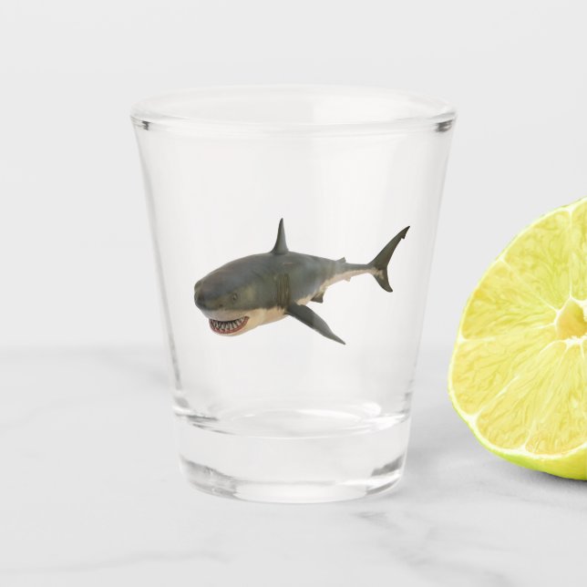 White shark shot glass (Front)