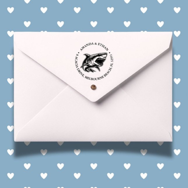 White Shark Theme Self-inking Stamp (Make every mark fun with our Shark Theme Self-inking Stamp)