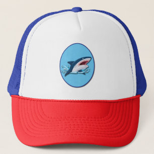 white shark trucker hat