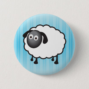White Sheep 6 Cm Round Badge