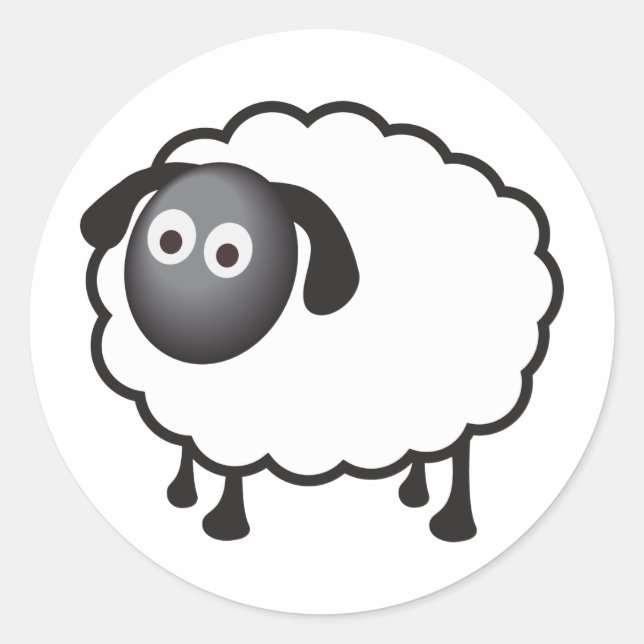 White Sheep Classic Round Sticker (Front)