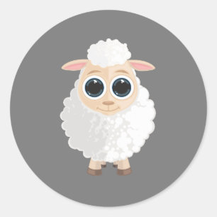 White Sheep  Classic Round Sticker