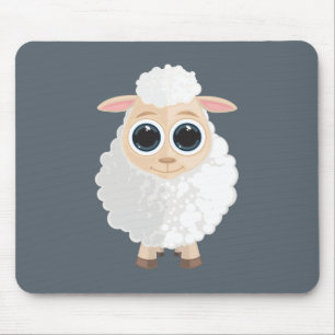 White Sheep Mouse Mat