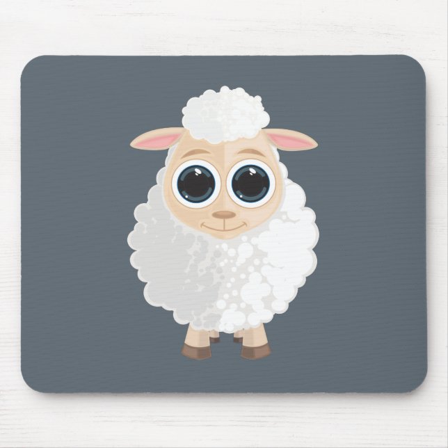 White Sheep Mouse Mat (Front)