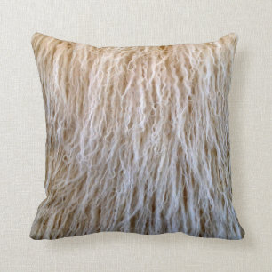 White Sheepskin Fur Design Cushion