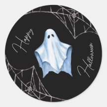 White Sheet Ghost & Cobwebs Black Halloween Gothic