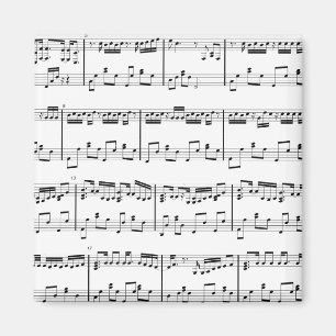 White Sheet Music Magnet