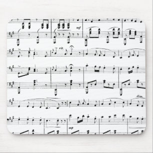 White Sheet Music Mouse Mat
