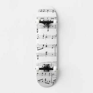 White Sheet Music Skateboard