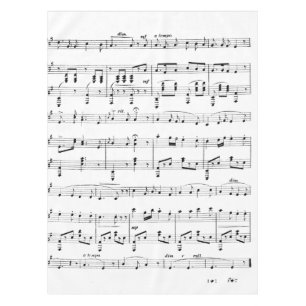 White Sheet Music Tablecloth