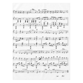 White Sheet Music Tablecloth