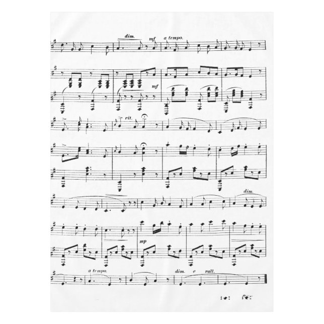 White Sheet Music Tablecloth (Front)