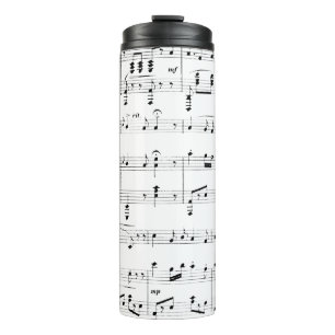 White Sheet Music Thermal Tumbler