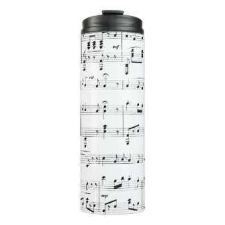 White Sheet Music Thermal Tumbler