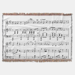 White Sheet Music Throw Blanket