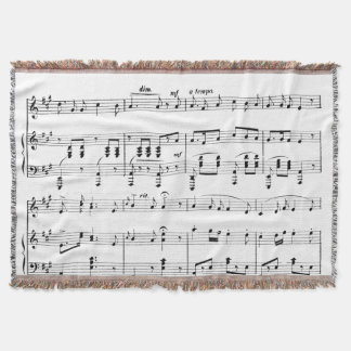White Sheet Music Throw Blanket