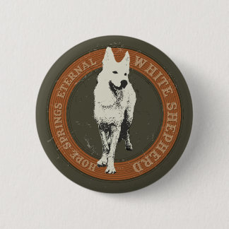 White Shepherd 6 Cm Round Badge