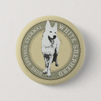 White Shepherd 6 Cm Round Badge