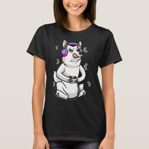 White Shepherd Dog Gamer Video Gaming White German T-Shirt
