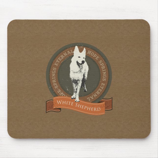 White Shepherd Mouse Mat (Front)