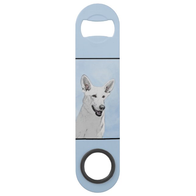 White Shepherd Painting - Cute Original Dog Art (Back)