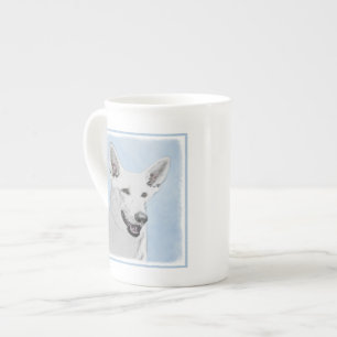 White Shepherd Painting - Cute Original Dog Art Bone China Mug