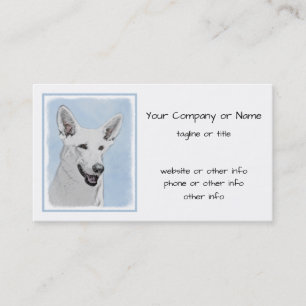 White Shepherd Painting - Cute Original Dog Art Business Card