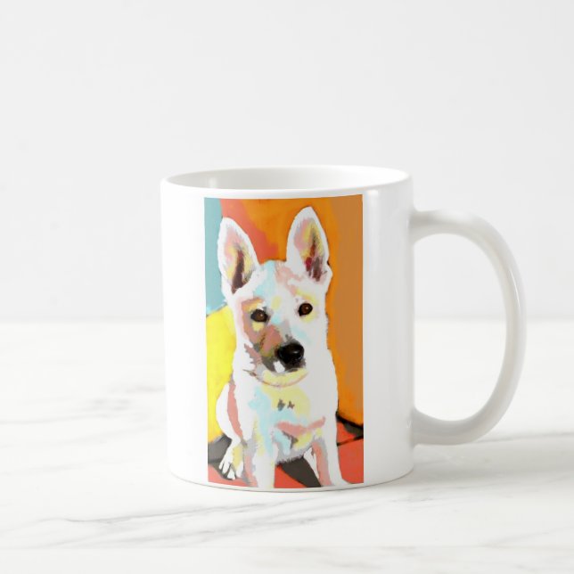 White Shepherd Puppy Mug (Right)