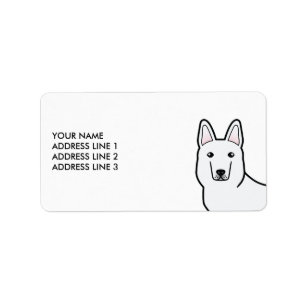 White Shepherd White German Shepherd & Custom Text Label