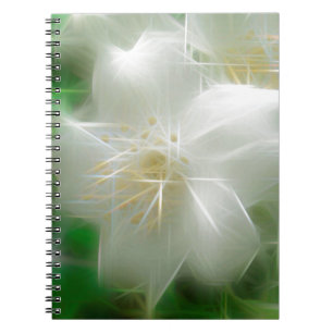 White Shiny Jasmine Notebook