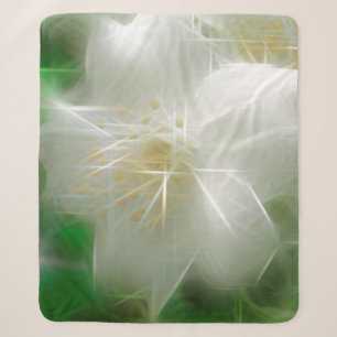 White Shiny Jasmine Sherpa Blanket