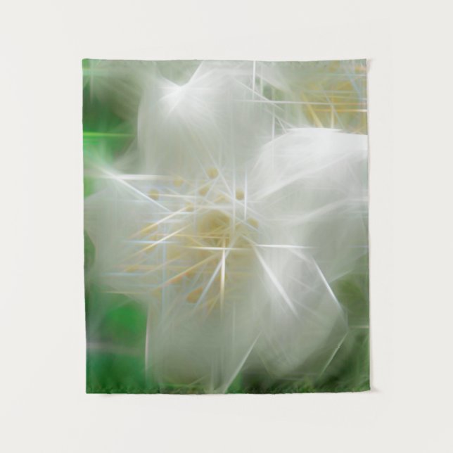 White Shiny Jasmine Tapestry (Front)