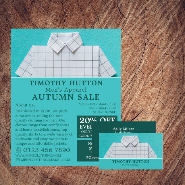 White Shirt, Men's Clothing Store Business Card (Creator Uploaded)