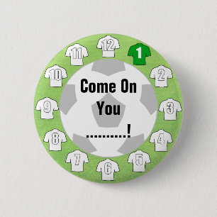 White Shirts. Football Fan Button Badge