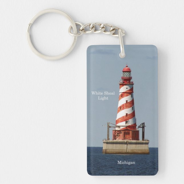 White Shoal Lighthouse rectangle key chain (Front)