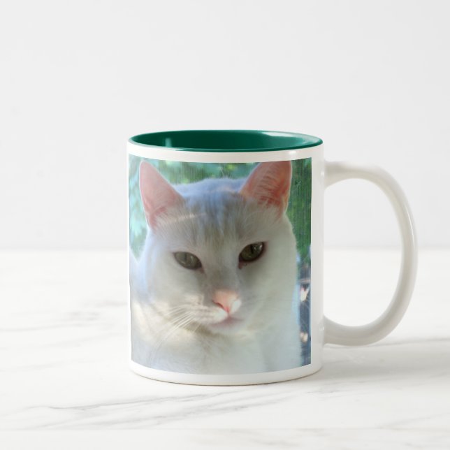 White short hair cat mug with verse (Right)