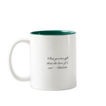 White short hair cat mug with verse