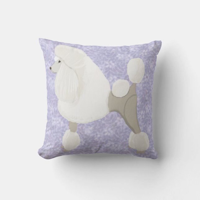 White Show Poodle Cushion (Front)