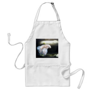 White Siamese Fighting Fish Standard Apron