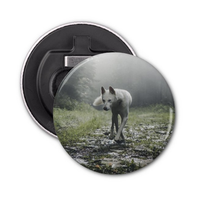 White Siberian Husky Bottle Opener (Front)