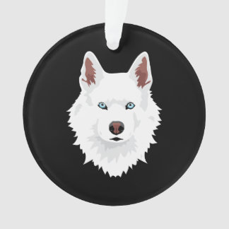 White Siberian Husky Canine - White Snow Dog Ornament