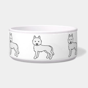 White Siberian Husky Cute Cartoon Dogs