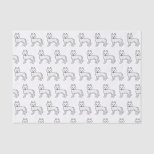 White Siberian Husky Cute Dog Pattern Tissue Paper
