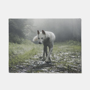 White Siberian Husky Doormat