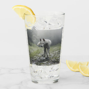 White Siberian Husky Glass